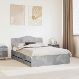 Cumpara ieftin Cadru de pat Gri din beton 160 x 200 cm Lemn Ingineresc