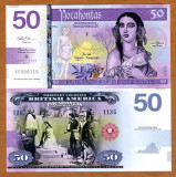 !!! BRITISH AMERICA - FANTASY NOTE - 50 POUNDS 2019 , POCAHONTAS - UNC