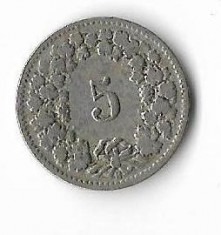 Moneda 5 rappen 1906 - Elvetia foto