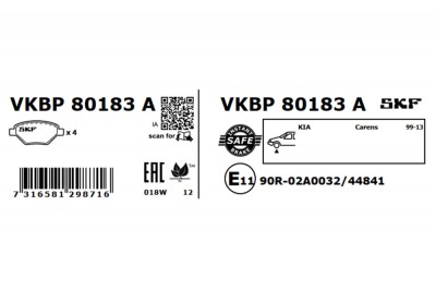 SKF VKBP 80183 A set placute frana,frana disc foto