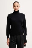 Gaudi pulover din amestec de l&acirc;nă culoarea negru, cu guler, 521FD53002