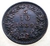 F.263 AUSTRIA 5/10 KREUZER 1859 E RARA, Europa, Cupru (arama)