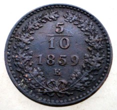 F.263 AUSTRIA 5/10 KREUZER 1859 E RARA