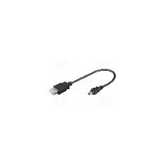 Cablu USB A soclu, USB B mini mufa, USB 2.0, lungime 0.2m, negru, Goobay - 95006