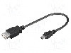 Cablu USB A soclu, USB B mini mufa, USB 2.0, lungime 0.2m, negru, Goobay - 95006 foto