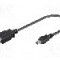 Cablu USB A soclu, USB B mini mufa, USB 2.0, lungime 0.2m, negru, Goobay - 95006