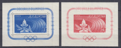 ROMANIA 1960 LP 495 LP 496 J. O. ROMA COLITE DANTELATA + NEDANTELATA MNH foto