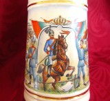 HALBA CERAMICA WEBCO GERMANIA SCENE ISTORICE CU SOLDATI IN UNIFORME MILITARE HALBA REZERVIST 26.5 CM