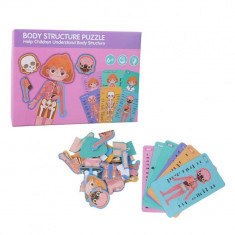 Puzzle educativ 30 piese - Corpul Omenesc - Fete, 7Toys