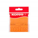 Notite Adezive Kores, 100 File, 75x75 mm, Portocaliu Neon, Bloc Notes, Sticky Notes, Post-it, Post-it-uri, Bloc de Hartie, Notite pentru Birou, Notite