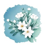 Cumpara ieftin Sticker decorativ, Flori, Alb, 60 cm, 8386ST, Oem