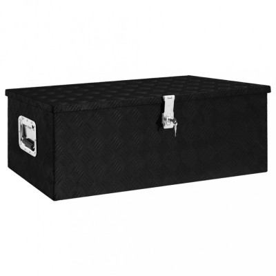 Cutie de depozitare, negru, 90x47x33,5 cm, aluminiu foto