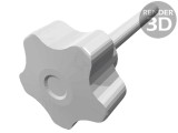 Buton Rotativ Negru ELESA+GANTER 32mm Filet M6 Lungime 50mm Tehnopolimer