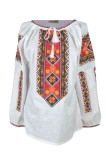Bluza dama tip ie D24, alb/galben , marimea L, Casual, Bumbac