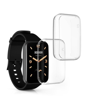 Set 2 Huse Kwmobile pentru Xiaomi Mi Band 7 Pro, Silicon, Transparent, 59605.02 foto