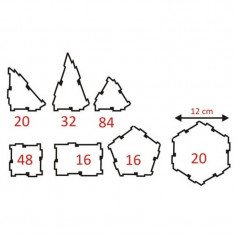 Joc CONEXION 236 piese, constructie tridimesionlala din piese in forma de poligon, 5-9 ani