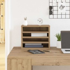 vidaXL Organizator birou Stejar artizanal 36x26x29.5 cm Lemn de calitate
