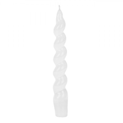 Lum&amp;acirc;nare Sfeșnic, Model Spiralat, Culoare Alb, Parafină, Diametru 2 cm, &amp;Icirc;nălțime 18 cm, Durată Ardere 6 Ore foto