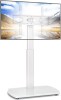 Stand TV Mobil Pe Roti,Inaltime reglabila,Vesa 400 x 400, Max 35 KG, Sticla Temperata - CN