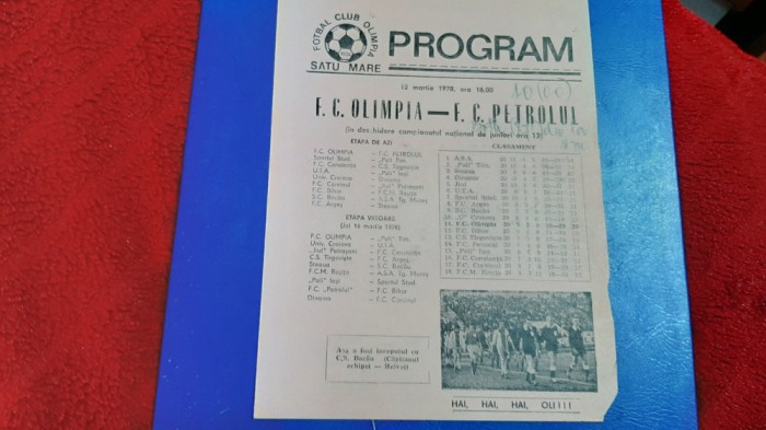 program Olimpia SM - Petrolul Pl.