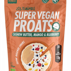 Proats Super Vegan bio cu unt de caju, mango si afine, 1200g, Iswari