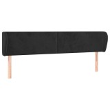 Cumpara ieftin Tablie de pat cu aripioare negru 183x23x78/88 cm catifea