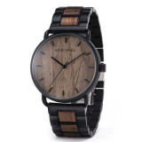 Ceas barbatesc Bobo Bird Analog Quartz Din lemn Casual Maro Negru