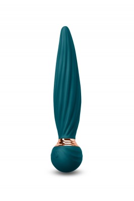 Vibrator Rotativ Sugar Pop Twist, 7 Moduri, USB, Silicon, Verde, 16 cm foto