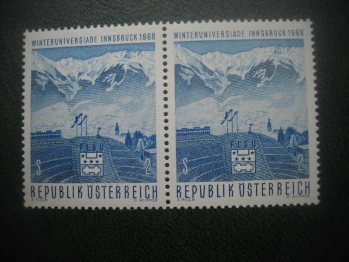 HOPCT TIMBRE MNH 807 UNIVERSIADA DE IARNA INNSBRUCK 1968 -1 VAL AUSTRIA