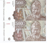 Romania 500 lei 1991 Ianuarie/Aprilie - C. Brancusi, 279484/031184, P-98 UNC !!!