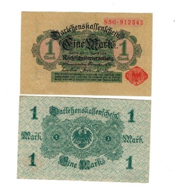 Germania 1914 - 1 Mark Darlehenskassenschein aUNC foto