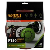 Disc abraziv pentru slefuitor cu excentric KD225.150 PROCRAFT (Set 10 buc)Diametru: 225 mm Granulatie: P150 Innovative ReliableTools