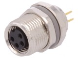 Conector M8 Mamă 4 Pini Neecranați Soclu IP67 30V 2-4.5mm, TE Connectivity
