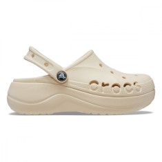 Saboți Crocs Baya Platform Clog Bej - Winter/White