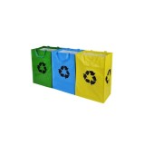 Coș de gunoi pentru colectare selectivă a deșeurilor, Delinia, plastic, suport, 3 buc x 50 L