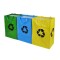 Coș de gunoi pentru colectare selectivă a deșeurilor, Delinia, plastic, suport, 3 buc x 50 L