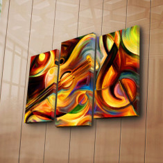 Set 3 tablouri decorative, 3PATK-96, Canvas, 20 x 39 cm, 2 piese, Multicolor