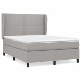 Cumpara ieftin Pat continental, gri deschis, 140x200 cm, material textil