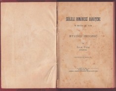 1180SPN Sc&oacute;lele rom&acirc;nesci bănățene &icirc;n seclul al XVIII, studiu istoric de Iuliu Vuia, 1896, Orăștie