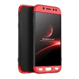 Husa Samsung Galaxy J5 2017 - Protectie 360 grade, 3 in 1, Plastic dur, Neagra/Rosie, Universal