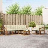 vidaXL Set de canapele de exterior cu pernă 7 pcs Natural și Crem 3368433