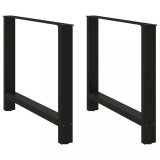 VidaXL Picioare masă de sufragerie negre, 2 buc., 100x(72-73) cm, oțel