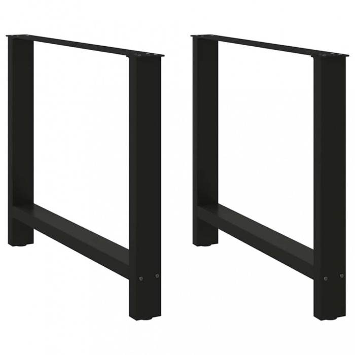 Gossi picioare masuta de cafea negru 2 buc 100x(72-73) cm otel