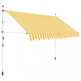 VidaXL Copertină retractabilă manual, portocaliu și alb, 250 cm, dungi