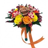Buchet mic personalizabil cu trandafiri, floarea miresei si cires, Eventissimi&reg;