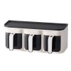 Cutie de Depozitare a Condimentelor, Cyrax, de Uz Casnic, Montare pe Perete, 3 Compartimente, 25.8 x 13.6 x 10.5cm, Alb-Negru