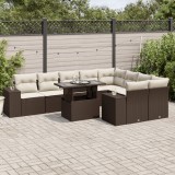 Gossi set canapele de gradina cu perne, 10 piese, maro, poliratan