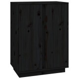 Servanta, negru, 60x35x80 cm, lemn masiv de pin, DKD Home Decor