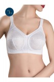 Sutien dantelat fără &icirc;ntărituri si arcuri, Conte Suprema RB7021 - Bianco, 100I, Fara sarma, Conte Elegant