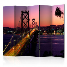 Paravan din 5 parti - Seara fermecatoare in san francisco II - 225 x 172 cm foto